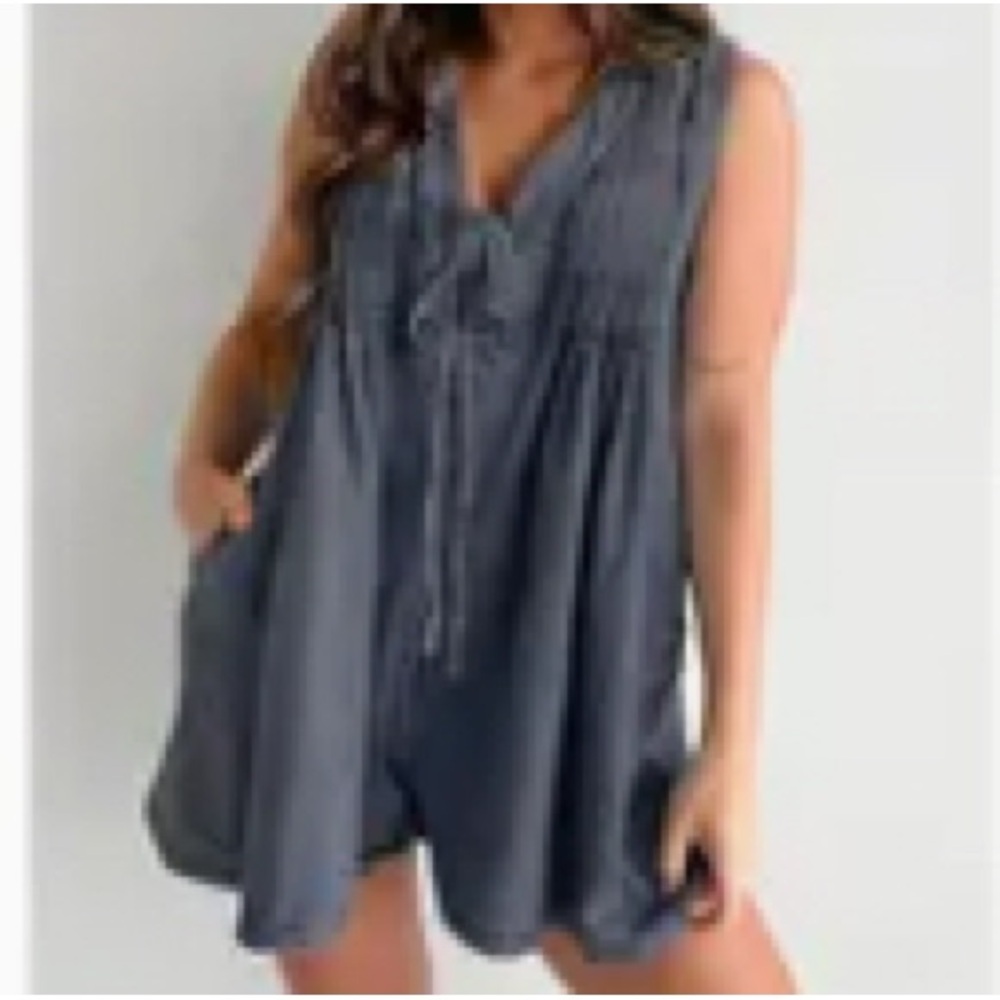 Stylish Gray Sleeveless Romper